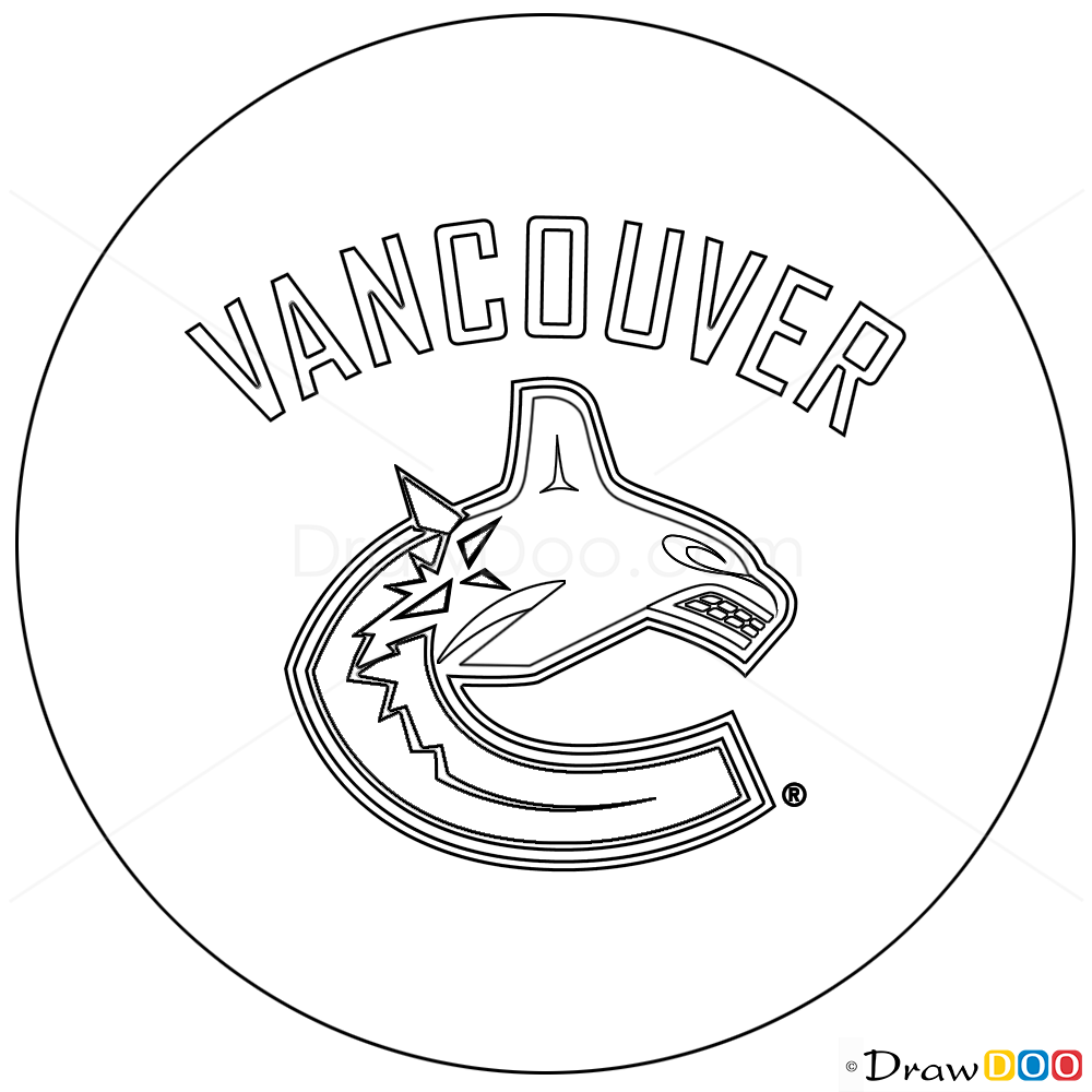 How to Draw Vancouver Canucks, Hockey Logos How to Draw, Drawing Ideas, Draw Something
