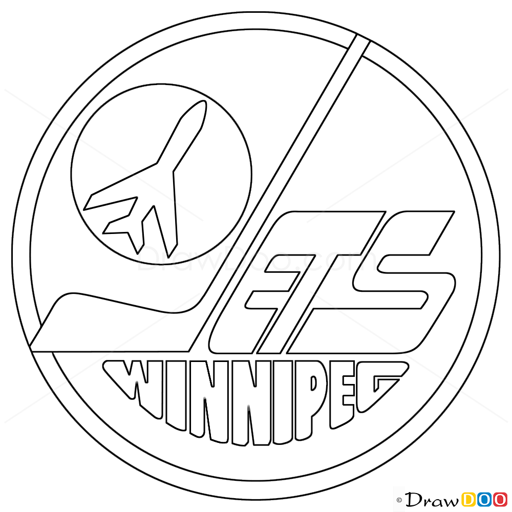 How to Draw Winnipeg Jets, Hockey Logos How to Draw, Drawing Ideas, Draw Something, Drawing