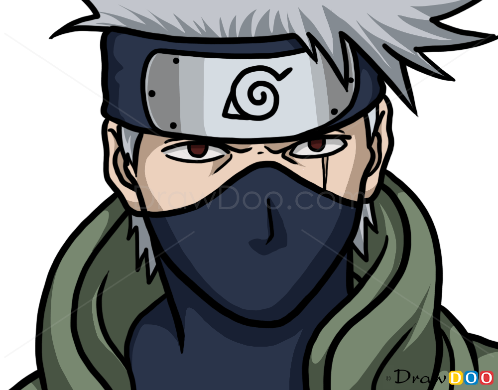 How to Draw Kakashi Hatake, Face, Naruto How to Draw, Drawing Ideas, Draw Something, Drawing