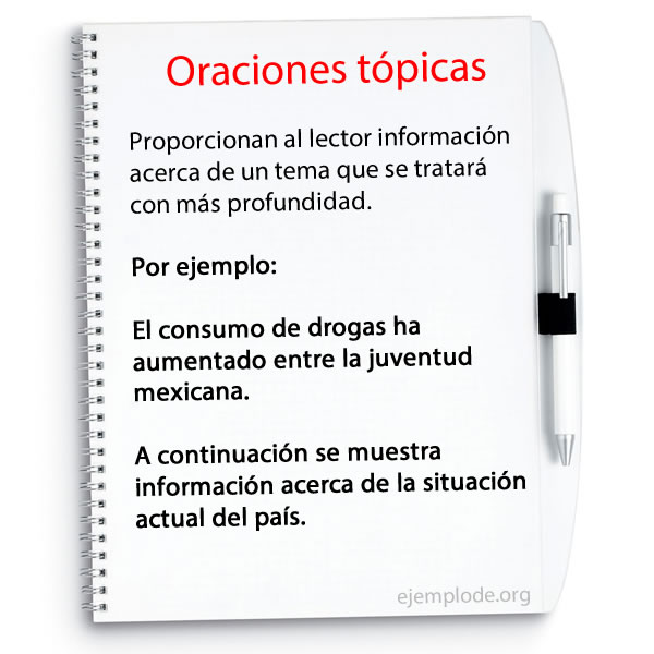 Ejemplos de oraciones tópicas