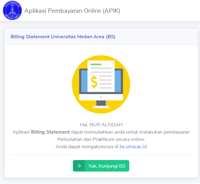APLIKASI PEMBAYARAN ONLINE UNIVERSITAS MEDAN AREA