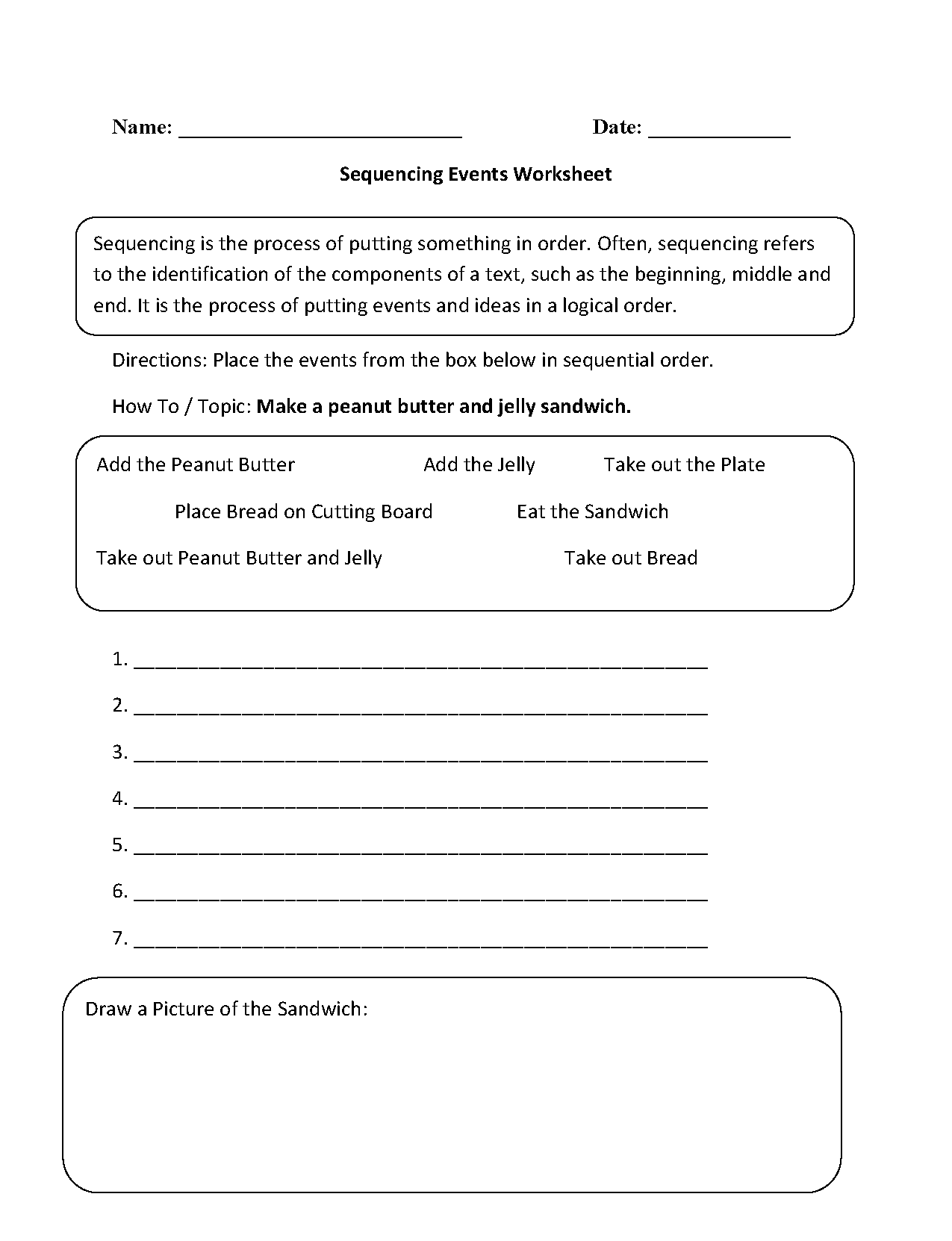 Writing Worksheets Sequencing Worksheets