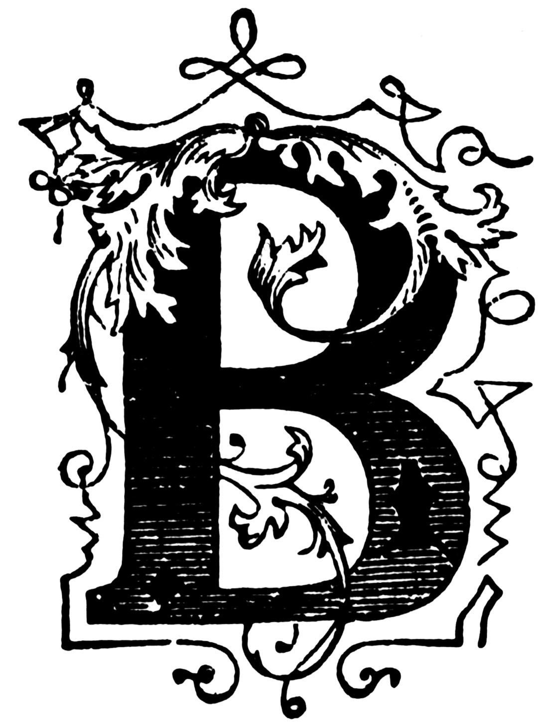B, Ornamental letter ClipArt ETC