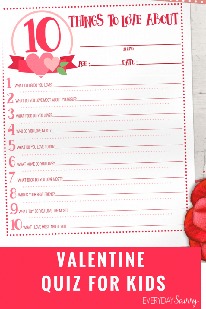Valentine Quiz for Kids Fun & Easy Valentine Kid Activity