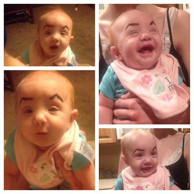 Who would have known that drawing eyebrows on babies would be THIS HILARIOUS! Everything is