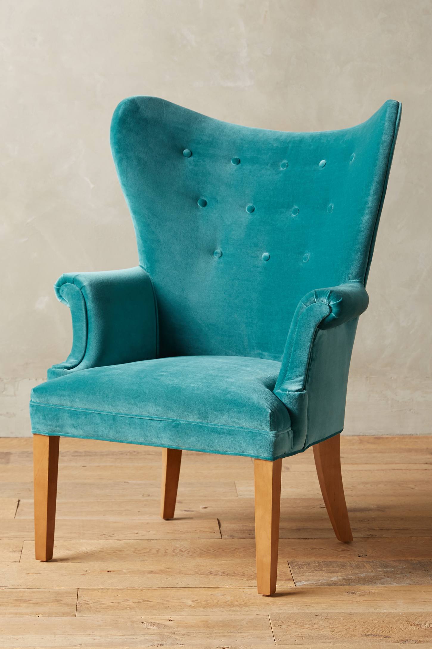 Teal Velvet Wingback Chair Everything Turquoise