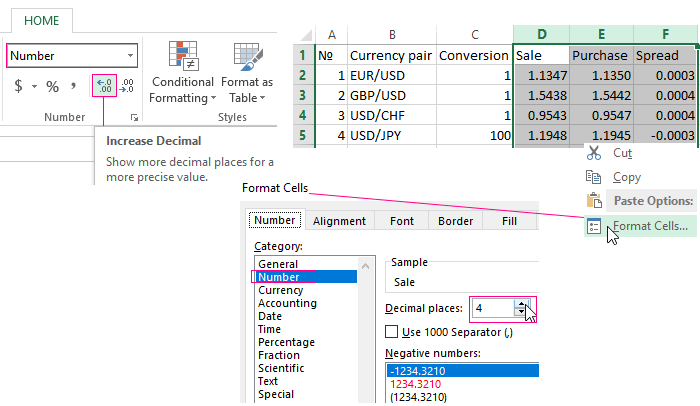 4 methods to change comma to decimal point in Excel