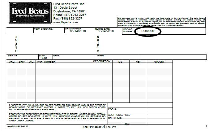 Customer Returns FBParts
