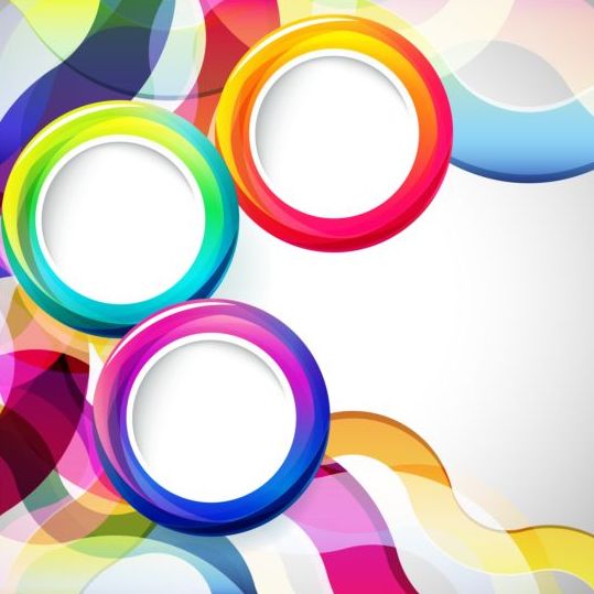 Colored round with abstract background vector Vector Abstract free download