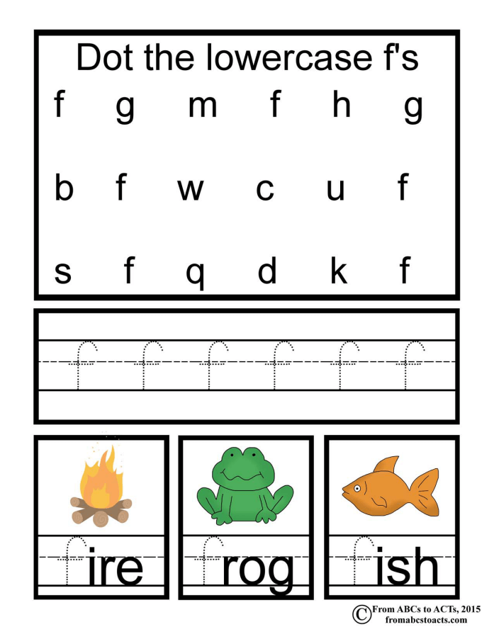 Preschool Alphabet Book Lowercase Letter F From ABCs to