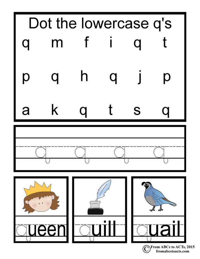 Preschool Alphabet Book Lowercase Q From ABCs to ACTs