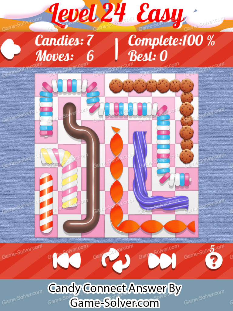 Candy Connect 7x7 Easy Level 24 • Game Solver