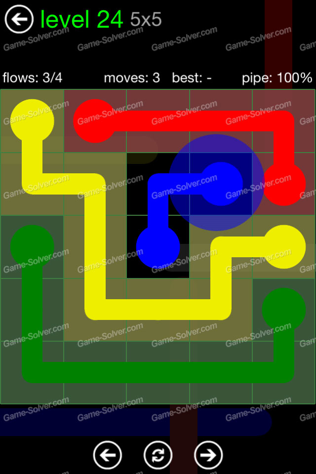 Flow Green Pack 5×5 Level 24 Game Solver