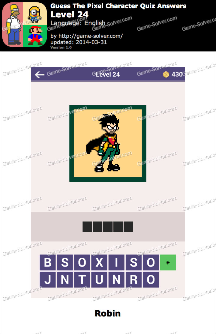 Guess The Pixel Character Quiz Level 24 Game Solver