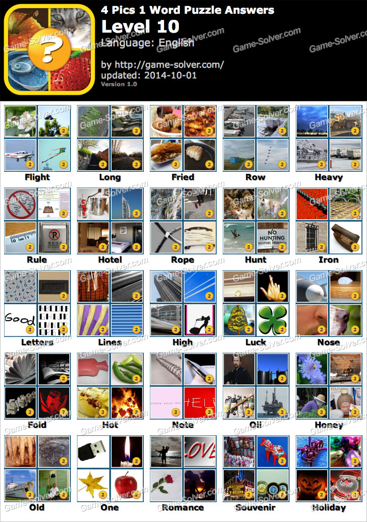 4 Pics 1 Word Puzzle Answers Game Solver