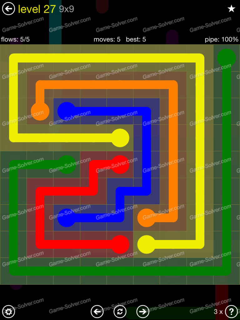 Flow Extreme Pack 2 9×9 Level 27 Game Solver