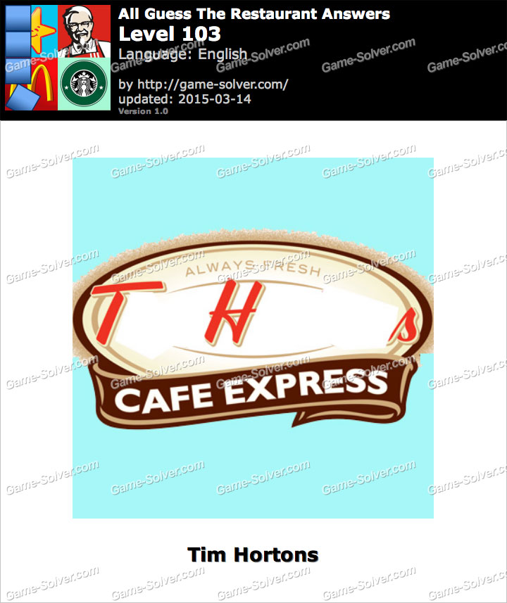 All Guess The Restaurant Level 103 • Game Solver