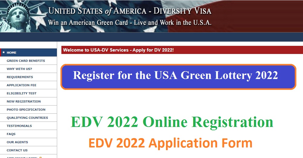 EDV 2022 Application Form Notice; DV 2022 Open!!! gbsnote