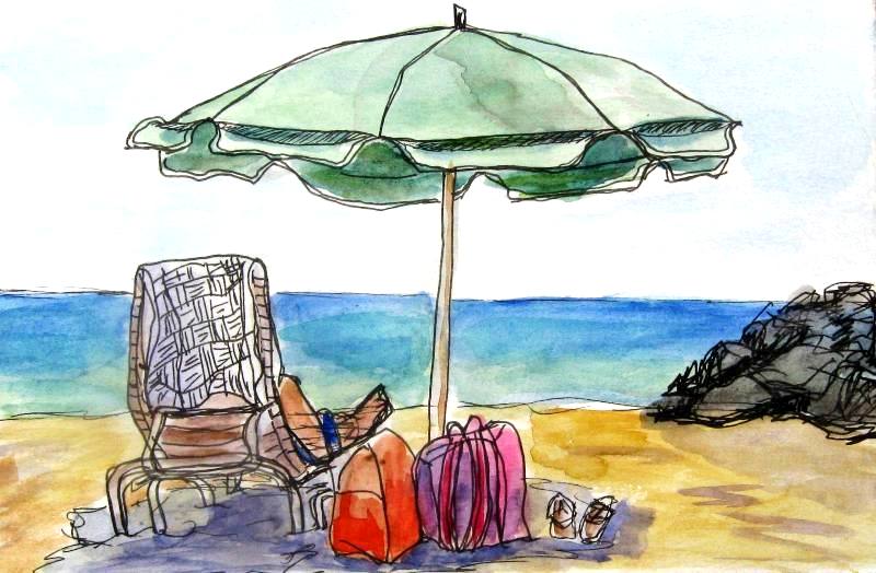 Beach Scene Drawing at GetDrawings Free download