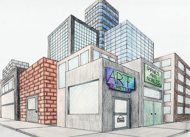 Cityscape Perspective Drawing at GetDrawings Free download