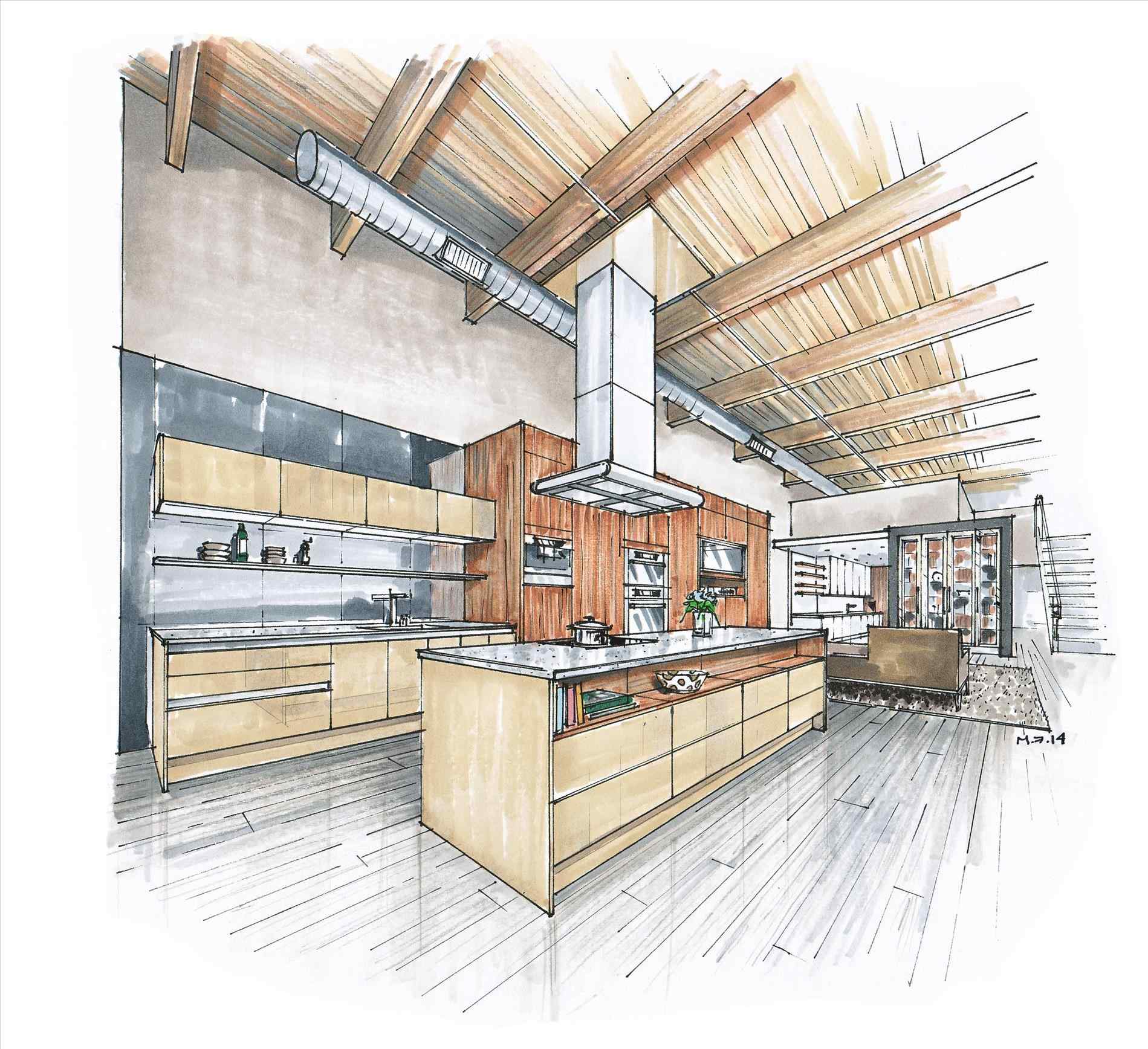 Kitchen Perspective Drawing at GetDrawings Free download