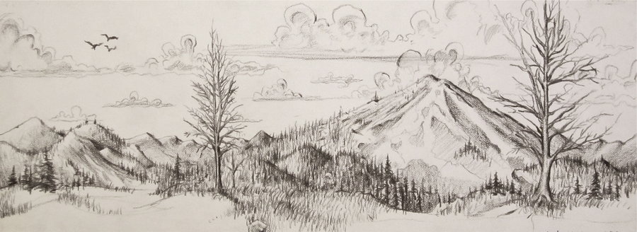 Mountain Scene Drawing at GetDrawings Free download