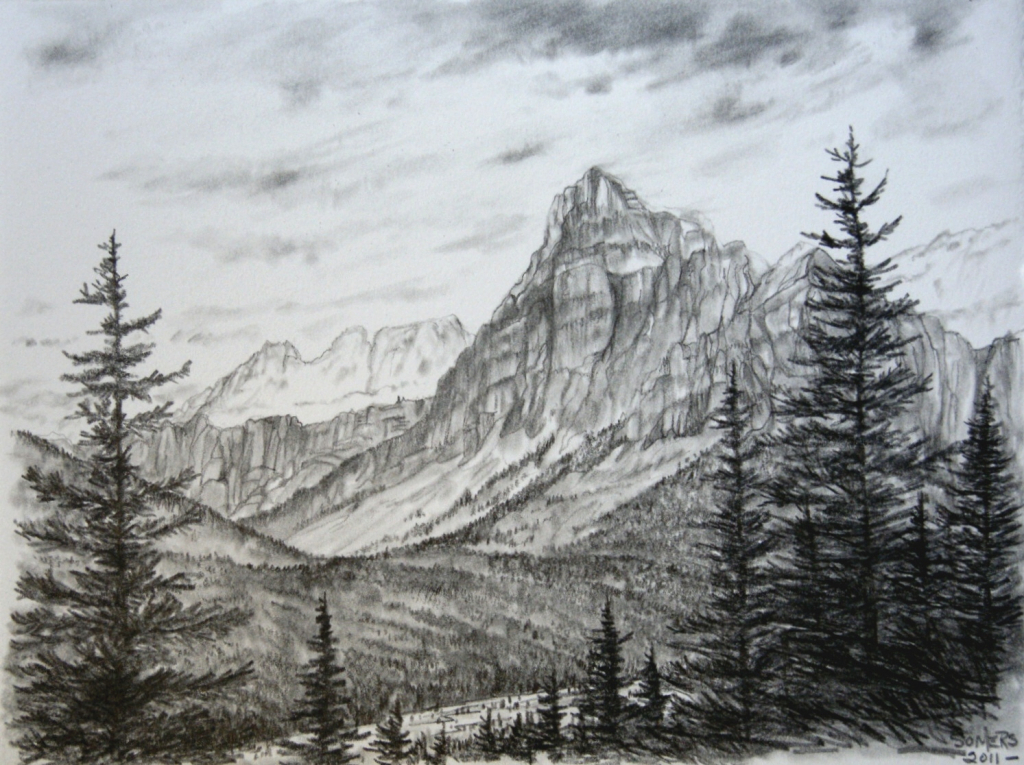 Mountain Scene Drawing at GetDrawings Free download