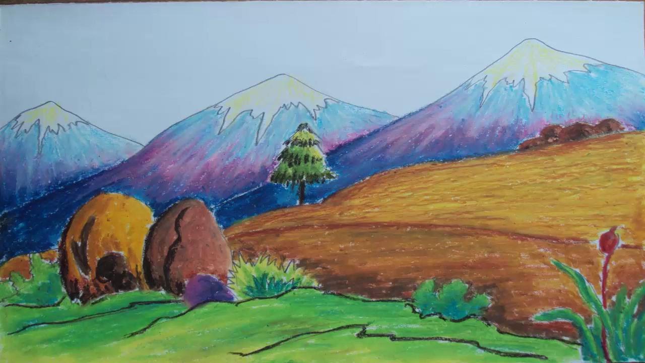 Mountain Scene Drawing at GetDrawings Free download