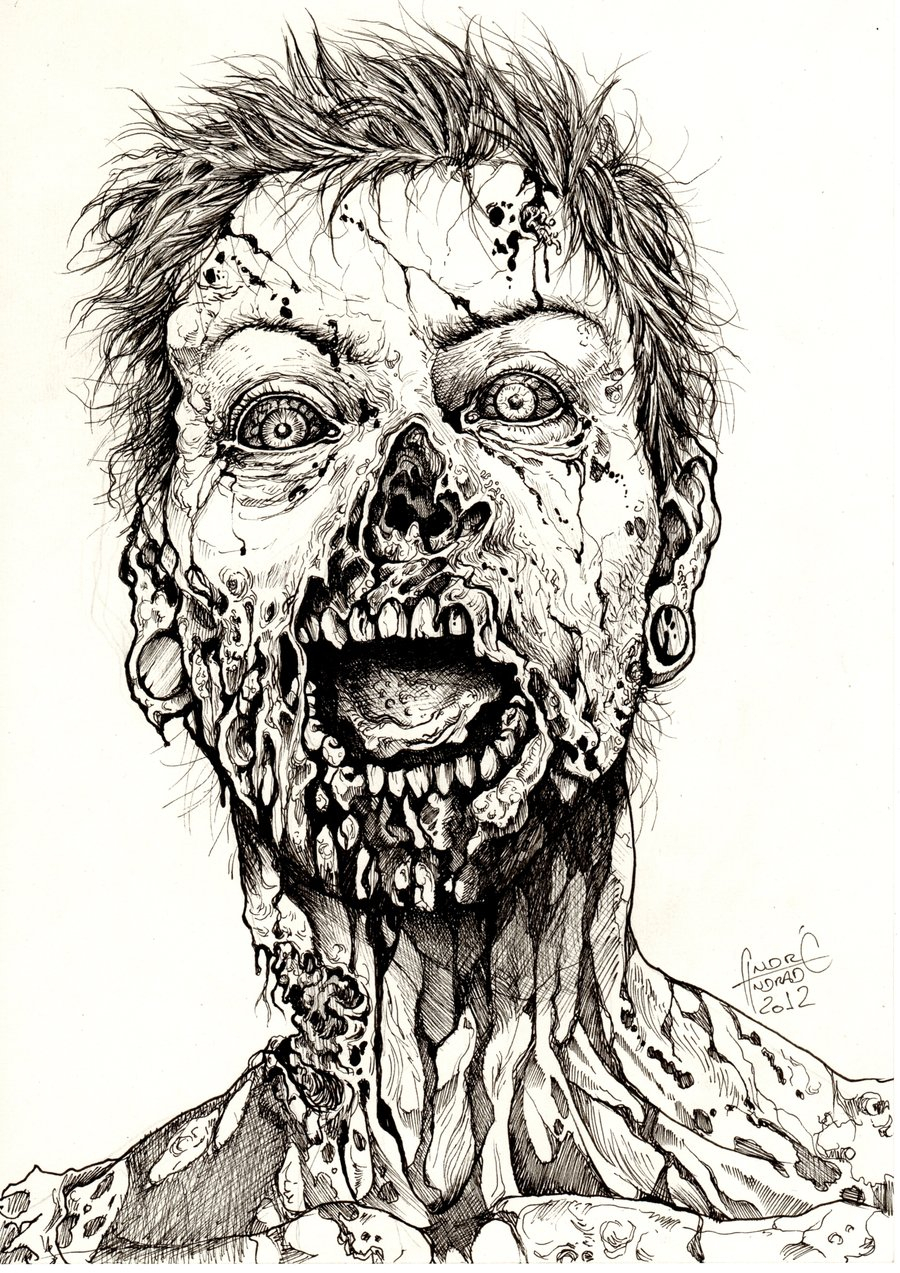 Zombie Face Drawing at GetDrawings Free download