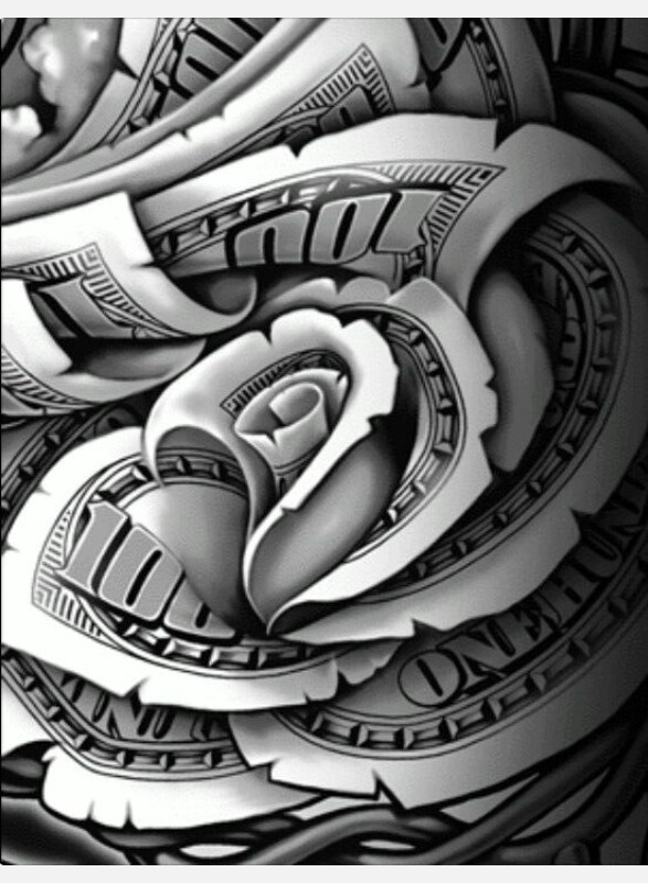 Outline Money Rose Tattoo Drawing - Matahari 800_x_587_jpg