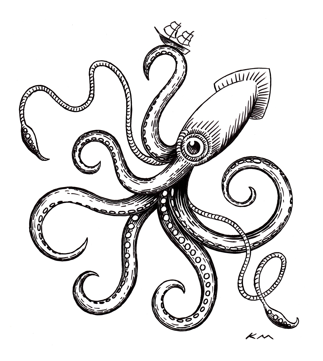 Squid Drawing at GetDrawings Free download