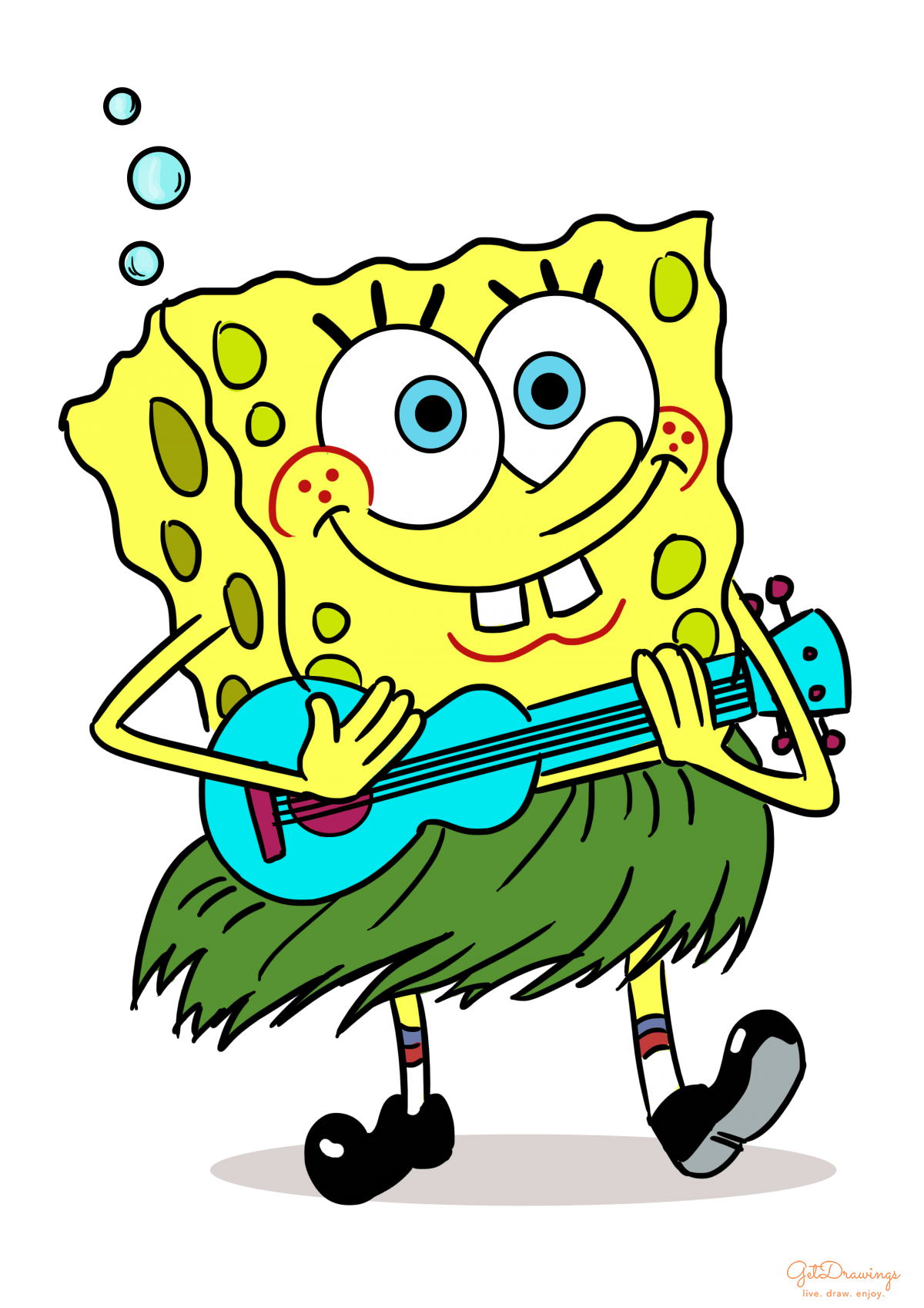 How to draw a SpongeBob SquarePants?