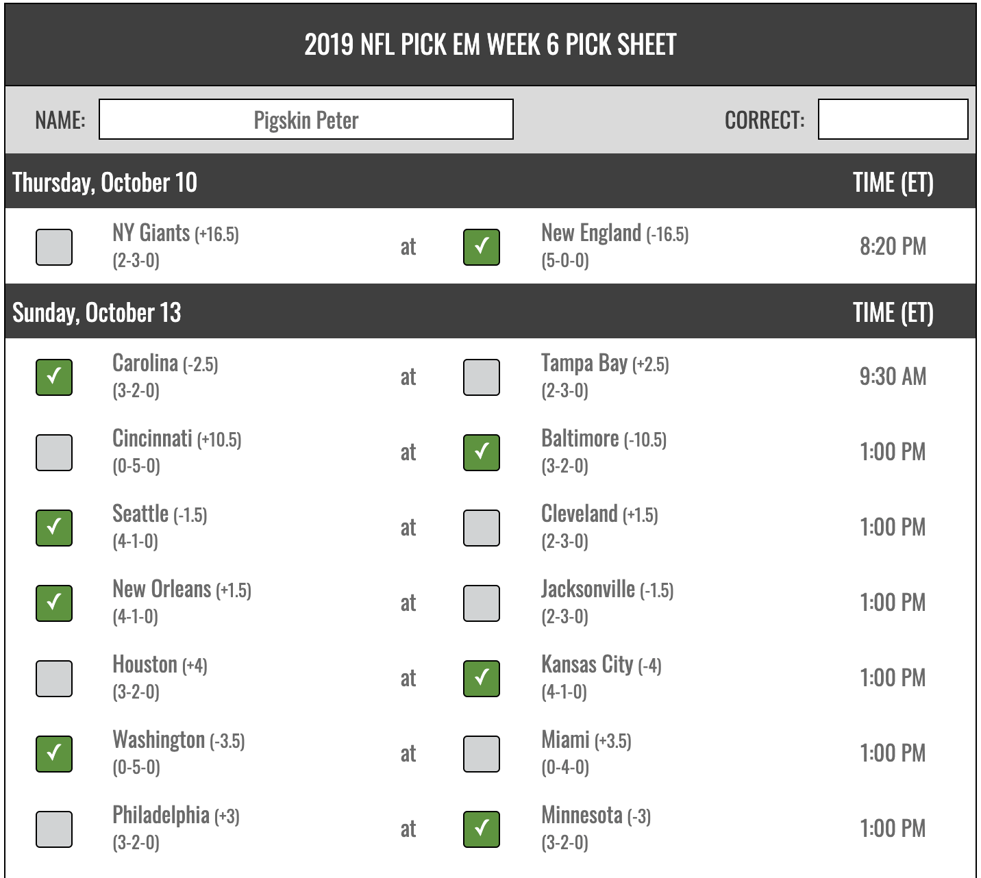 Nfl Printable Pick Em Sheets Printable And Enjoyable Learning