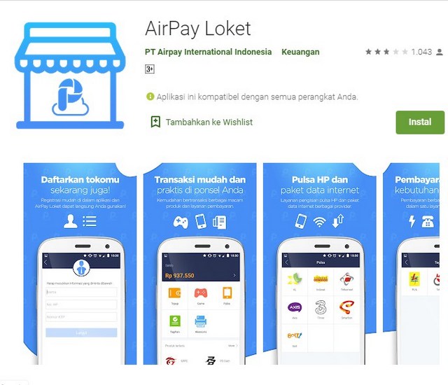 Airplay Loket Aplikasi Pembayaran Pulsa dan Tagihan