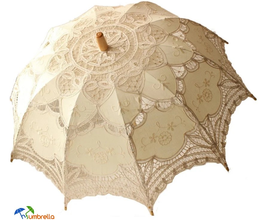White Lace Wedding Parasol Umbrella Wholesale Hfumbrellas