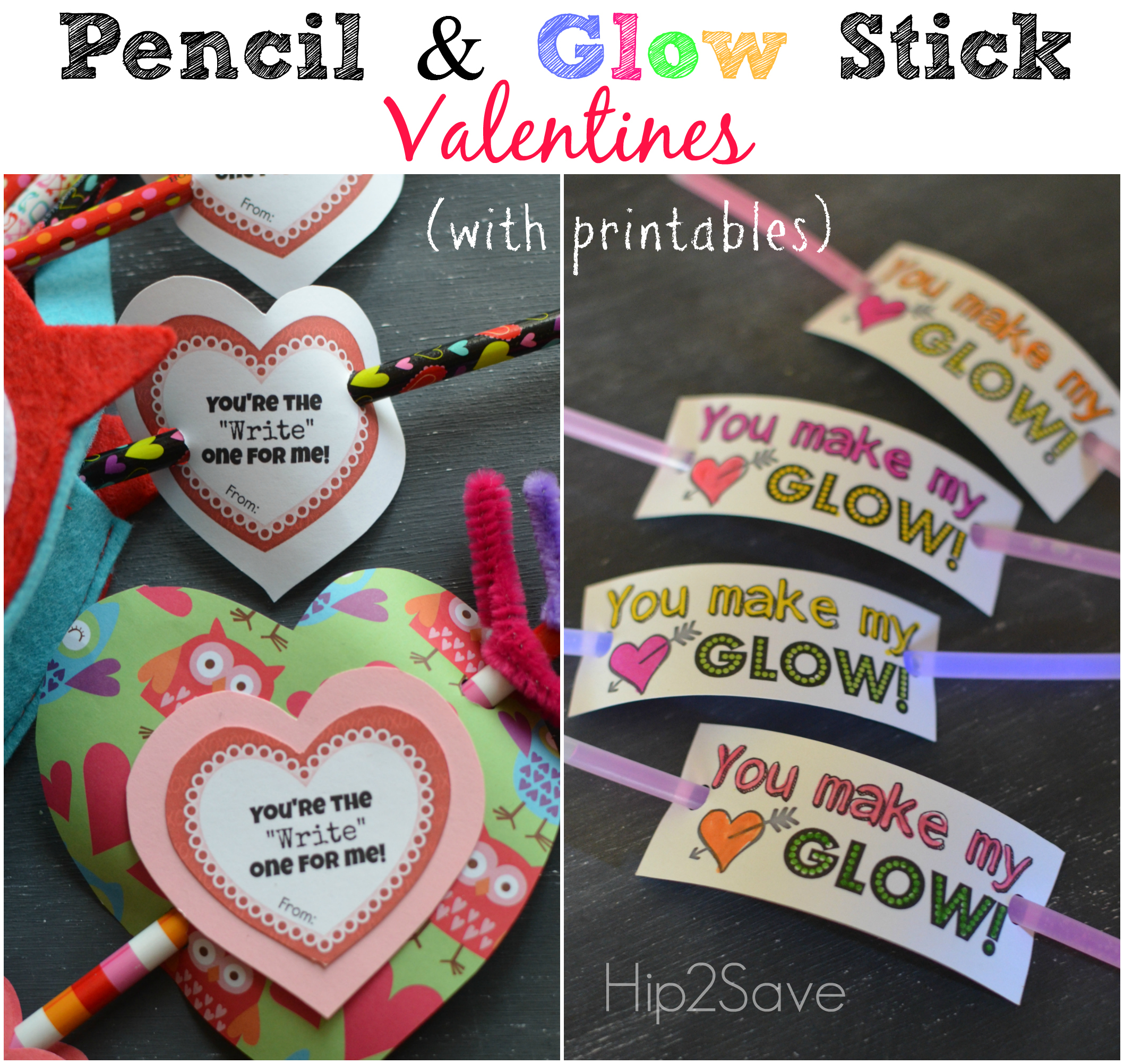 FREE Glow Stick Valentine Printable pinterest.com