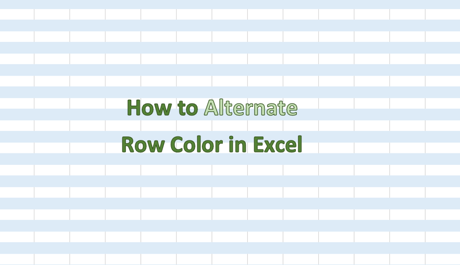 How to Alternate Row Color in Excel