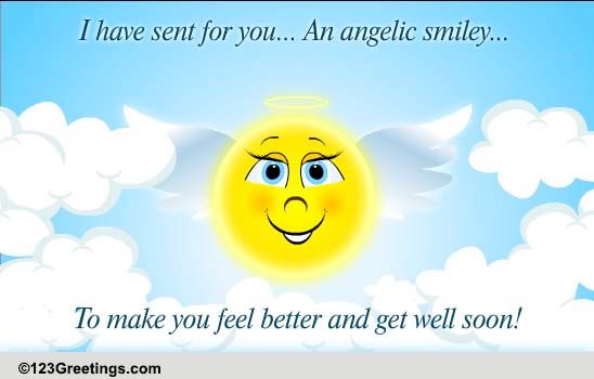 Angelic Smiley! Free Get Well Soon eCards, Greeting Cards 123 Greetings