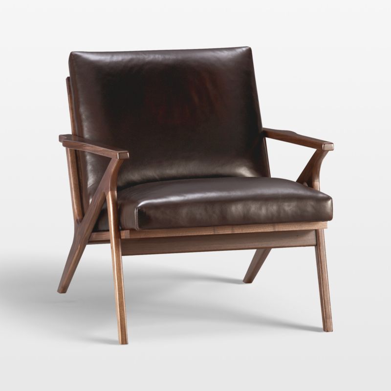Cavett Leather Chair Sumatra Crate and Barrel