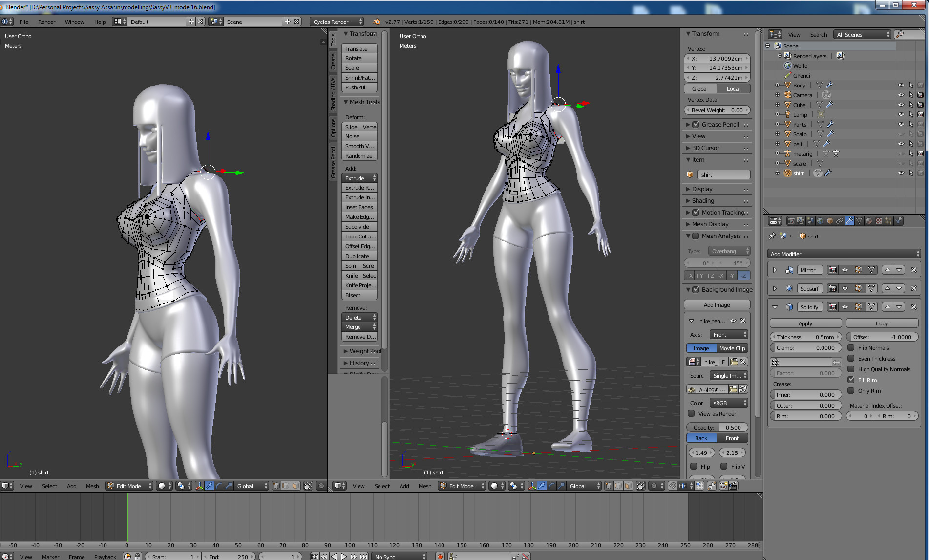 modeling What's the best way to do clothing in character