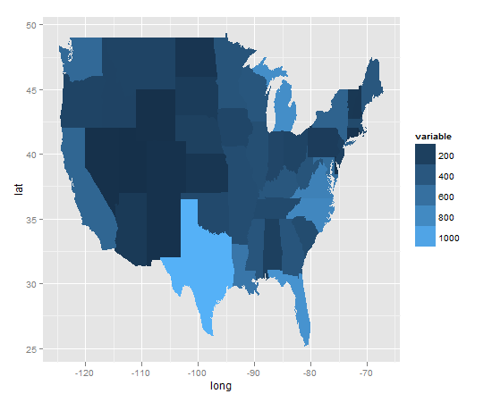 r Specifying the colour scale for maps in ggplot Stack Overflow