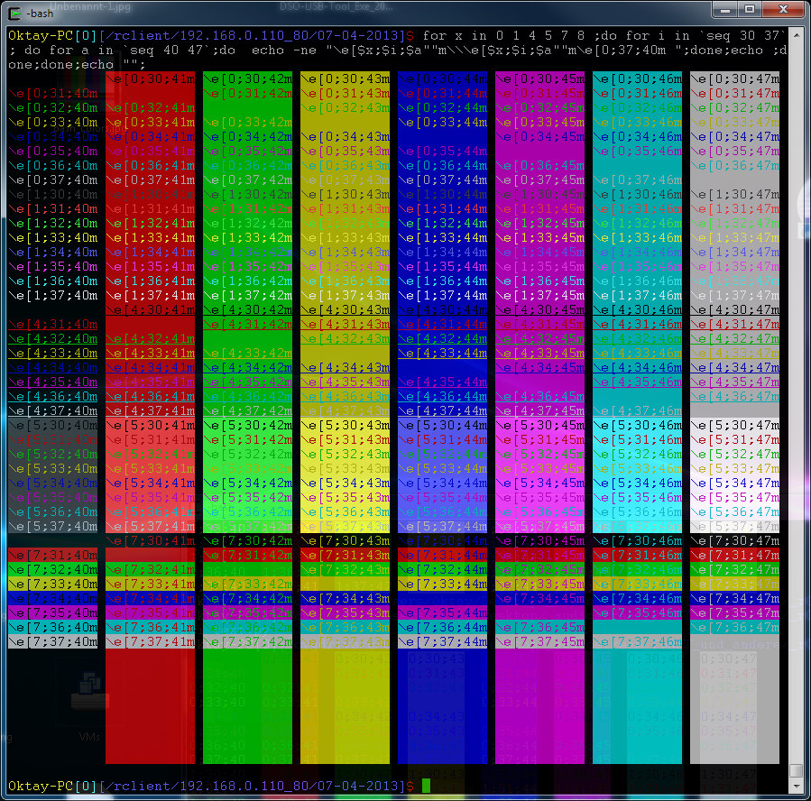command line Script to display all terminal colors Ask Ubuntu