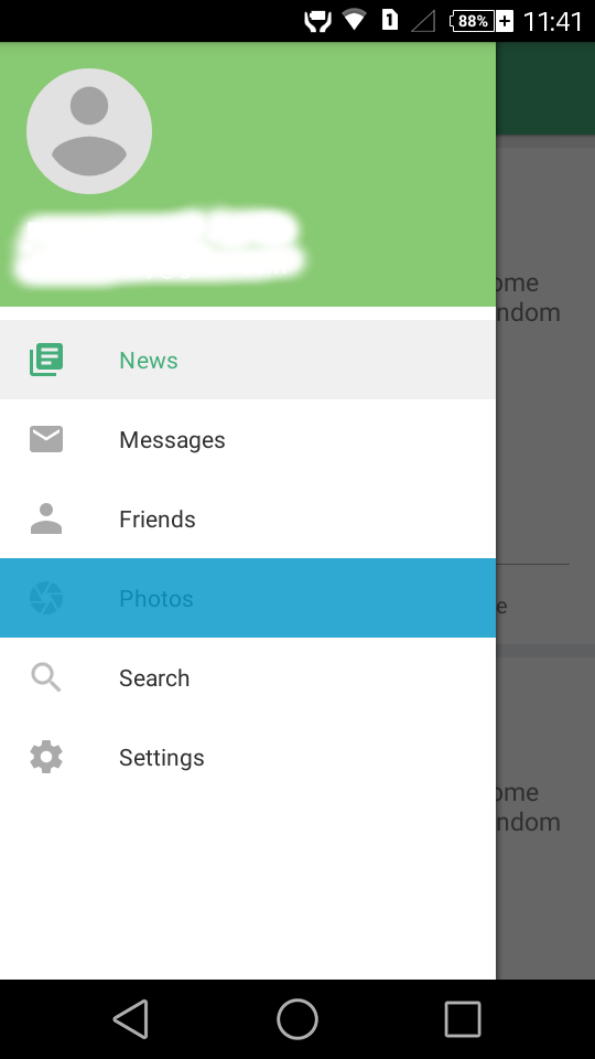 android NavigationView menu item background color