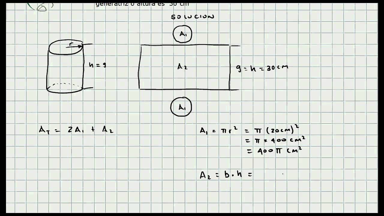 Calculo del Area Total de un Cilindro Geometria Plana