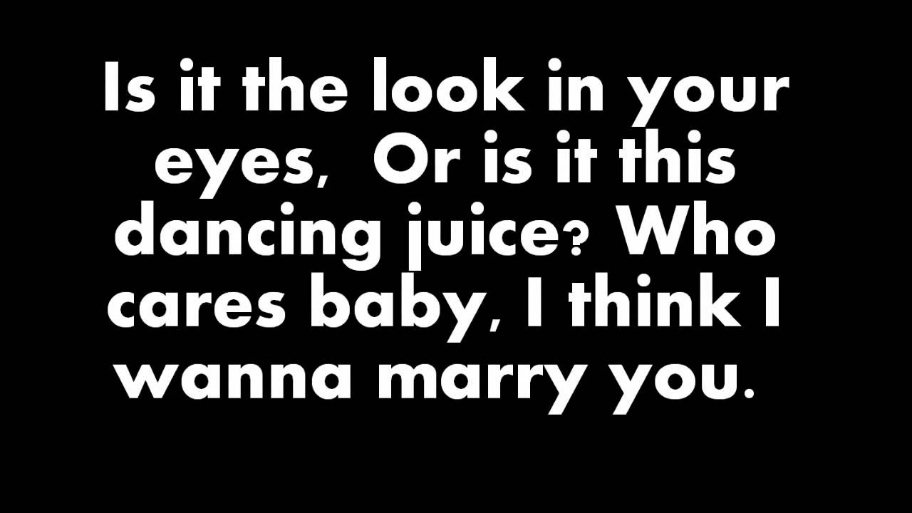 Bruno Mars Marry You (Lyrics On Screen) YouTube