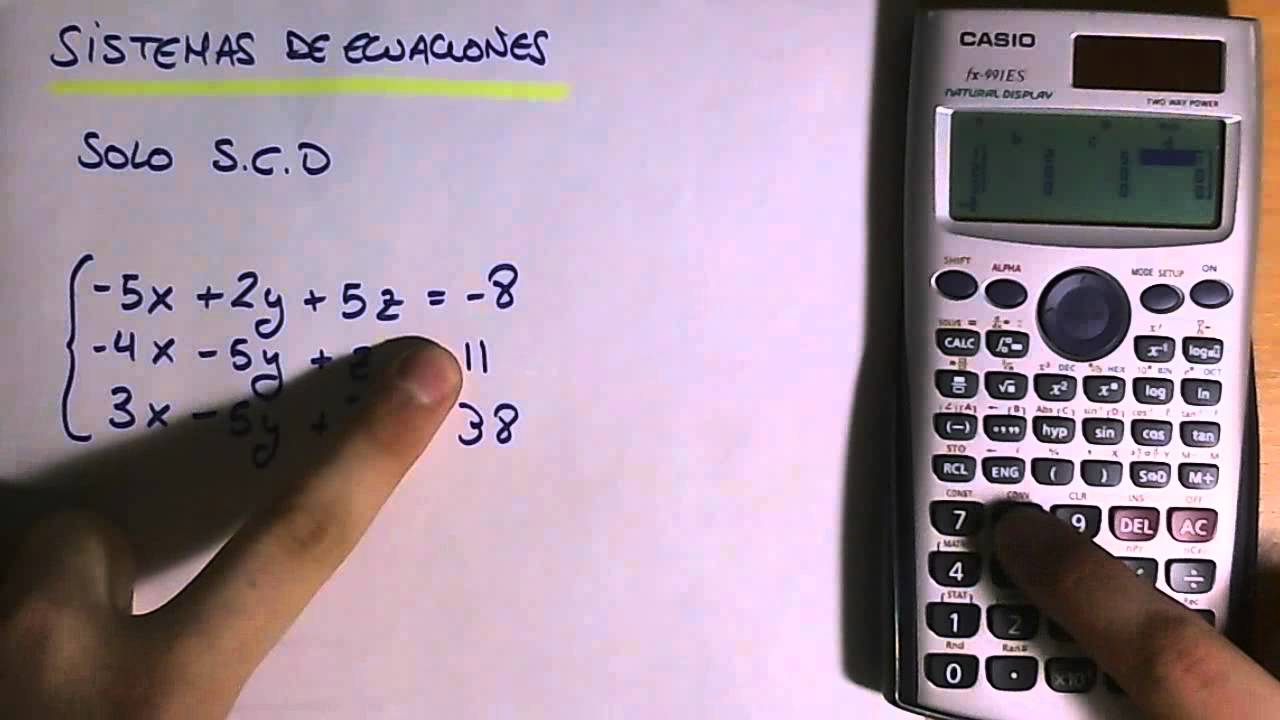Sistemas de ecuaciones con calculadora YouTube
