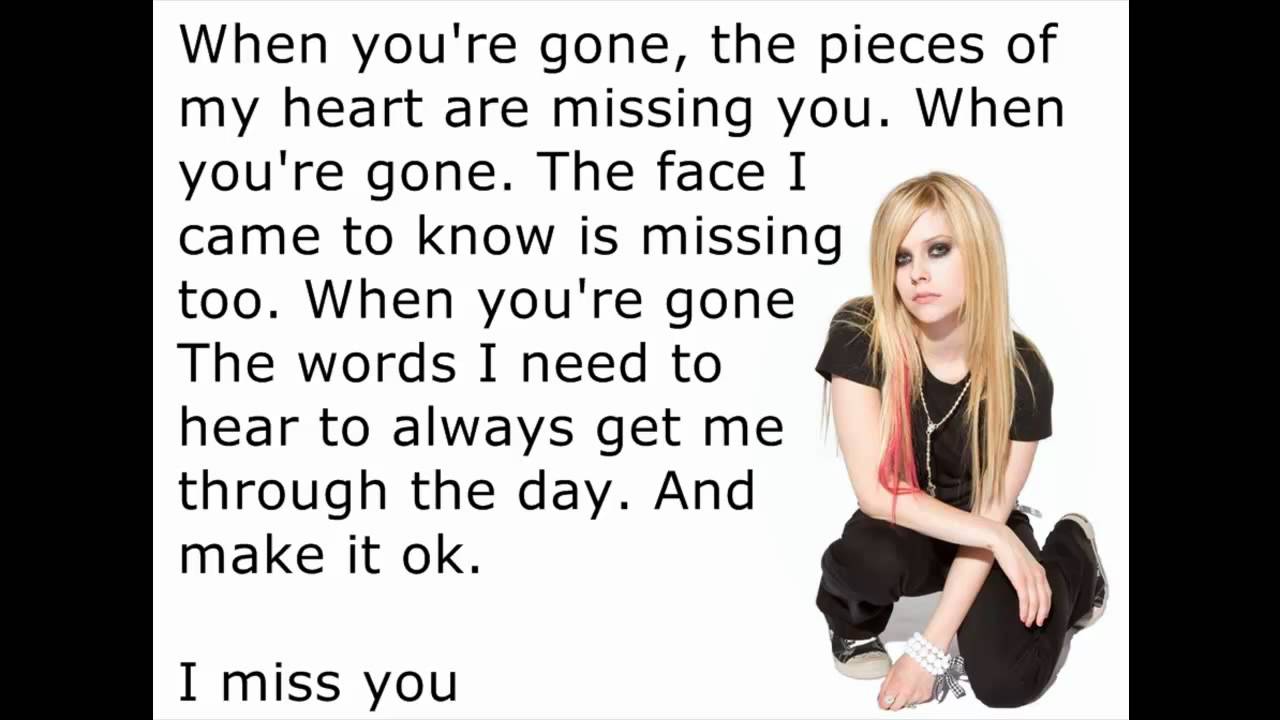 Avril Lavigne When You're Gone [Lyrics/Letra] YouTube