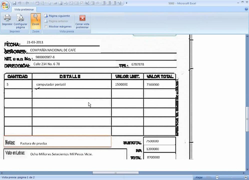sistema para imprimir facturas preimpresas autollenar