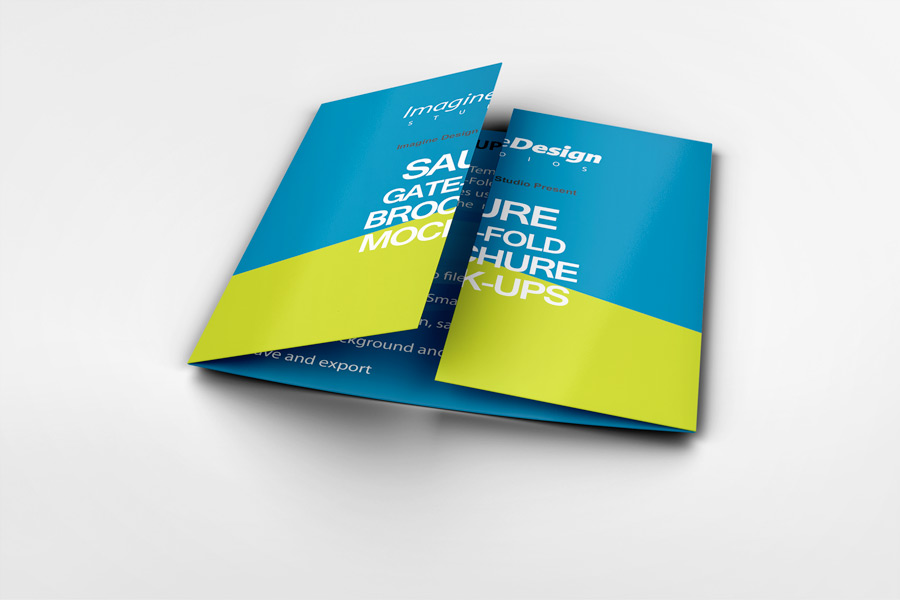 Square Gate Fold Brochure Mockup by