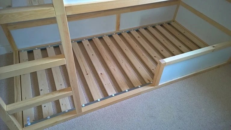 38 1/4 x 74 3/8 inches. Kura, Trofast & Stuva Bed Hack